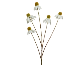 Polyester Artificial Cornflower - White 92cm
