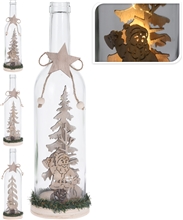 LED Christmas Scene In Bottle 3 Assorted 29cm