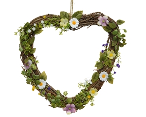 Hanging Heart Natural Flowers Home Decoration- 31cm