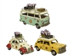 3asst Floral Tin Vehicle 25cm