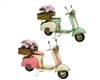 Retro Metal Scooter Ornament With Flower Box On Back- 2 Assorted- 18cm