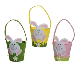 3asst Felt Easter Bunny Baskets 31cm