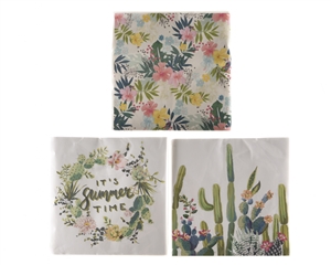 20 Pack Floral Paper Napkins- 3 Assorted- 16.5cm