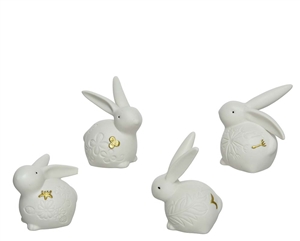 Porcelain Bunny 4 Assorted 7.50x5.50x9.50cm