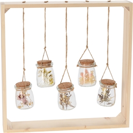 Hanging Glass Jars With Artificial Flowers