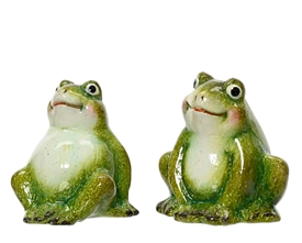 2asst Ceramic Frog Decoration 6.8cm