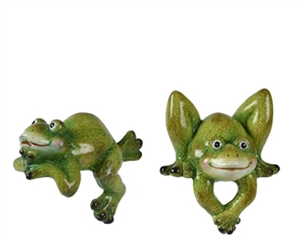 2asst Ceramic Frog Decoration 15cm