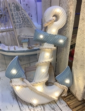 Wooden Anchor With Rope Light Chain 33cm