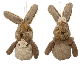 2asst Plush Hanging Bunny (SOLD IN 12's WITH CDU) 18cm