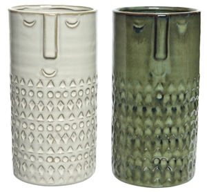 Aztec Design Face Vase- 2 Assorted- 19.5cm