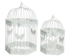 Set Of 2 Iron Birdcages -41cm