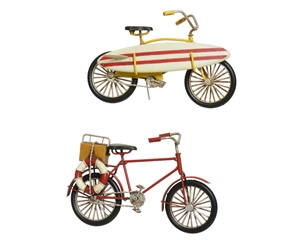 2asst Tin Bike Ornament 13cm