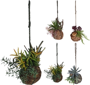 Hanging Artificial Plant 4 Assorted