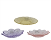 3asst Glass Flower Plate 12cm