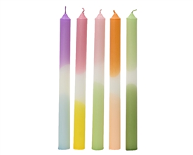 5asst 2 Toned Taper Candle 25cm