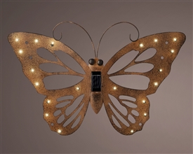 Cast Iron Solar Wall Light - Butterfly 53cm