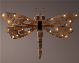 Cast Iron Solar Wall Light - Dragonfly 53cm