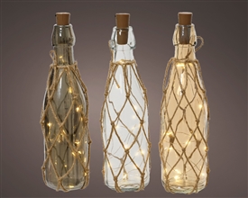3asst Netted Glass Bottle 28.5cm