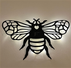 Cast Iron Solar Wall Light - Bee 21.5cm