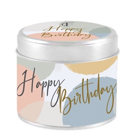 Sentiments Candle in Tin - Happy Birthday