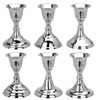 6asst Silver Candle Holder 9cm