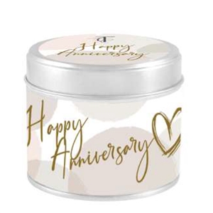NEW Sentiments Candle in Tin - Happy Anniversary 7.6cm