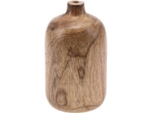 Large Mango Wood Vase With Narrow Neck 13cm