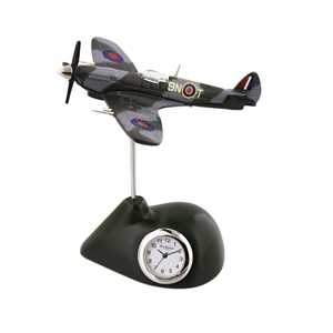 Minature Army Coloured Spitfire Plane Clock
