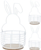 2asst Rabbit Metal Wire Baskets 32cm