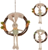 2asst Rattan Wreath With Rabbit 34cm