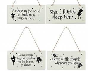 4asst  Metal Fairy Sign 25cm