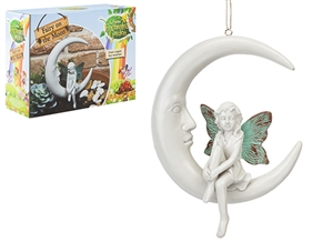 Secret Fairy Garden Hanging Fairy Sat On Moon