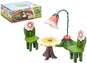 Secret Fairy Garden Tulip And Daisy Table And Chairs