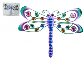 Deluxe Metal And Gem Wall Art - Dragonfly