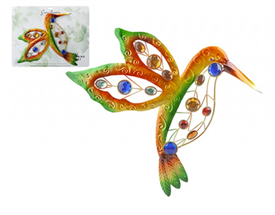 Deluxe Metal And Gem Wall Art - Humming Bird 38cm