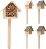 4asst House Shape Insect Hotel On Stick 11cm