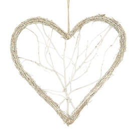 Frosted Branch Heart 48cm