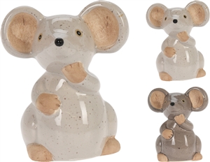 2asst Porcelain Mouse Ornament 11cm