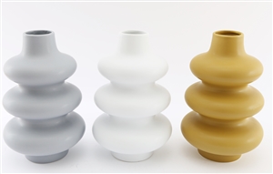 Ribbed Abstract Vase 24cm 3 Assorted