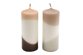 (20% OFF MAY-HEM SALE) 2asst Abstract Pillar Candle - Large 15cm