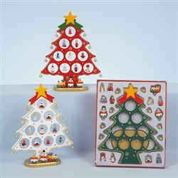 Wooden Tree With Handing Decorations - 3 Assorted