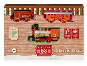'Merry Christmas' Musical 11 Piece Train Set Toy With Lights And 3D Puzzle