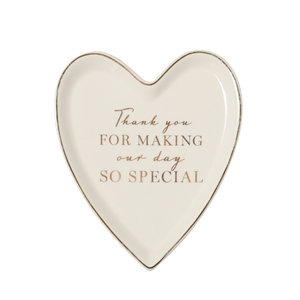 Ceramic Wedding Heart Trinket Dish