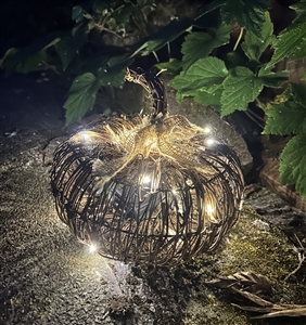 DUE EARLY AUGUST LED Brushwood Lightup Pumpkin (INDOOR and OUTDOOR) - Medium