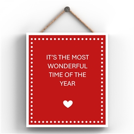 Most Wonderful Time Wooden Plaque / Sign - 18.5x16cm