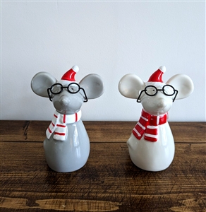 DUE EARLY AUGUST 2asst Small Ceramic Mouse with Glasses 9cm