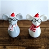 DUE EARLY AUGUST 2asst Medium Ceramic Mouse with Glasses 11cm
