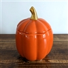 DUE EARLY AUGUST Ceramic Pumpkin Jar with Lid 13cm - Orange