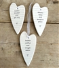 DUE EARLY AUGUST 3asst Ceramic Hanging Heart Message Plaques 11.5cm - Autumn