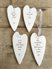 DUE EARLY AUGUST 4asst Ceramic Hanging Heart Message Plaques 11.5cm - Love